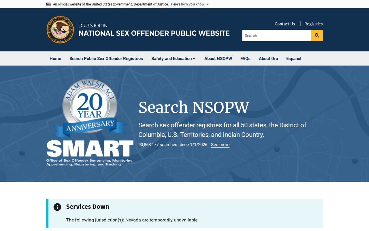 Greene County sex offender check using the official national NSOPW search