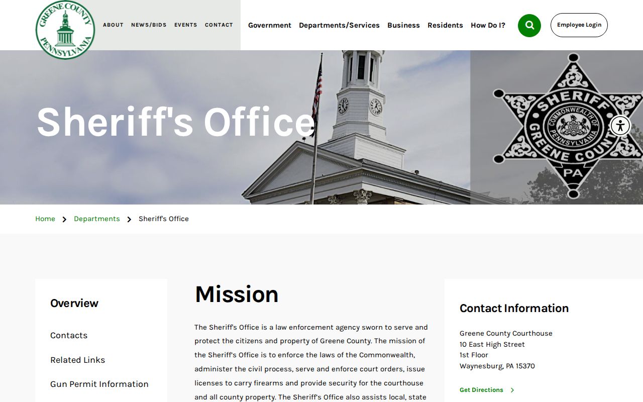 Greene County Sheriff criminal record duties